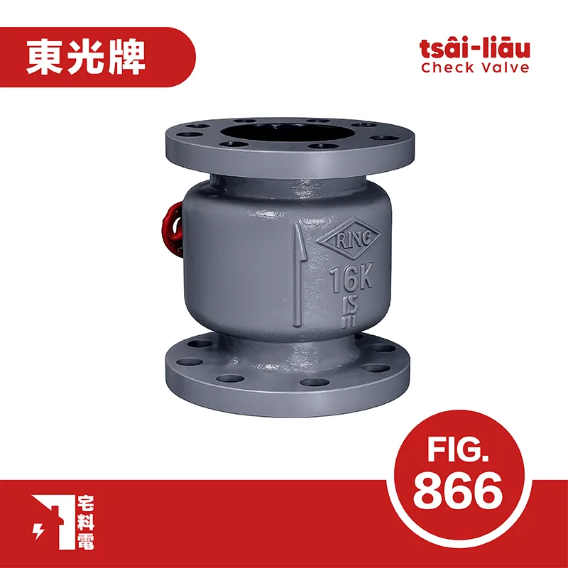 【宅料電】無聲(緩衝式)逆止閥 16K 延性鑄鐵法蘭式 FIG.866 東光牌